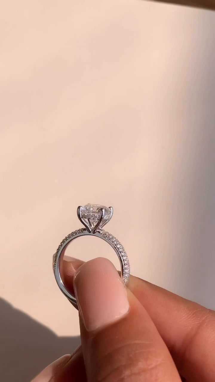 Eluned Round Hidden Halo Moissanite Engagement Ring