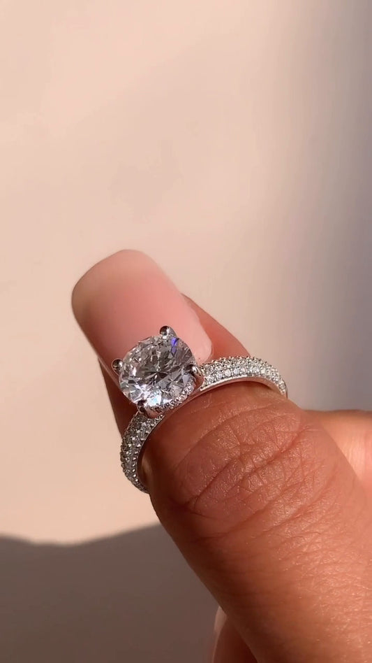 Eluned Round Hidden Halo Moissanite Engagement Ring