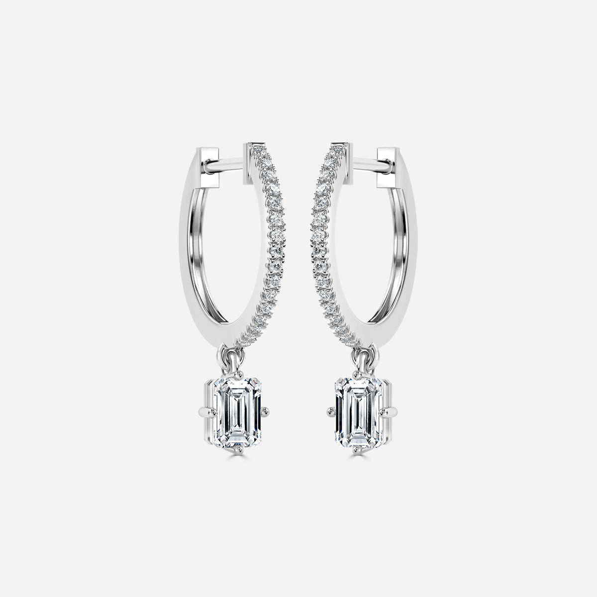 Sia Emerald Moissanite Hoop Earrings