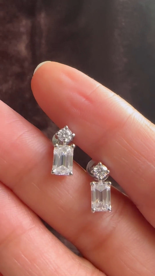 Emerald Moissanite Drops Earrings