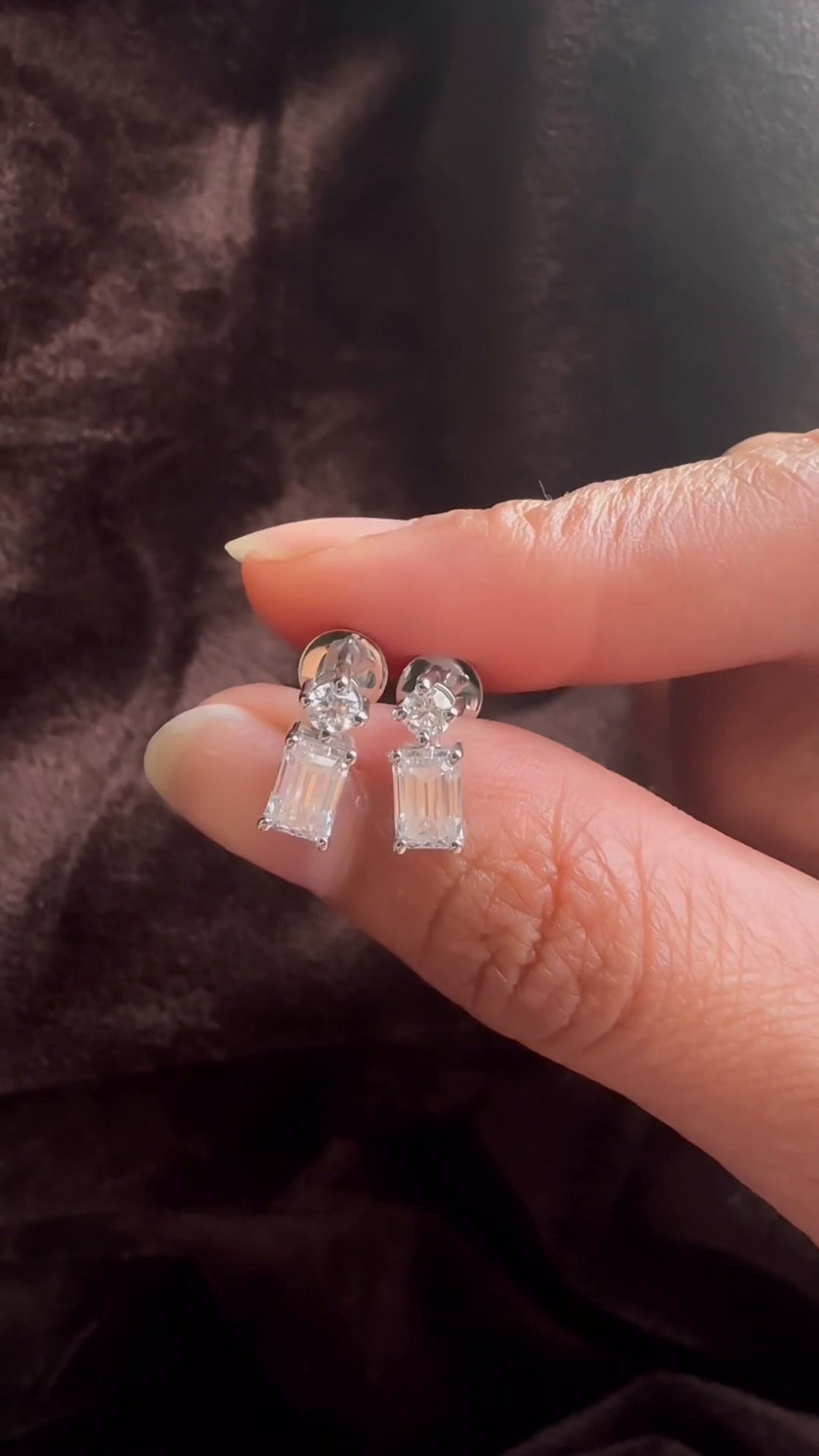 Emerald Moissanite Drops Earrings