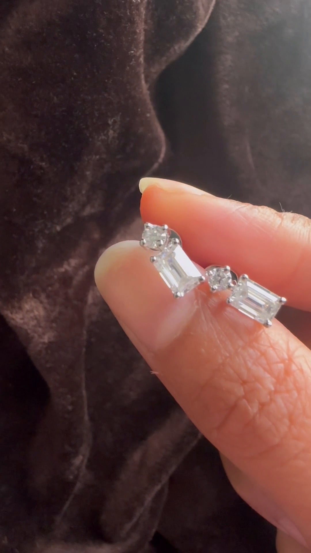 Emerald Moissanite Drops Earrings