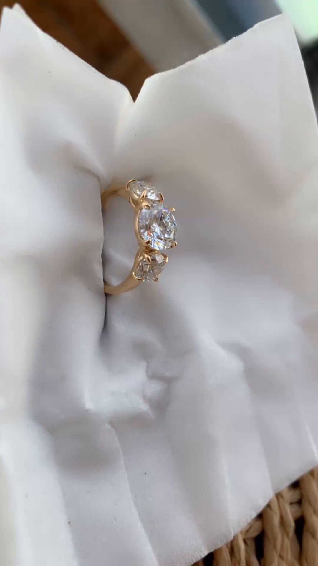 Saskia Round Three Stone Moissanite Engagement Ring