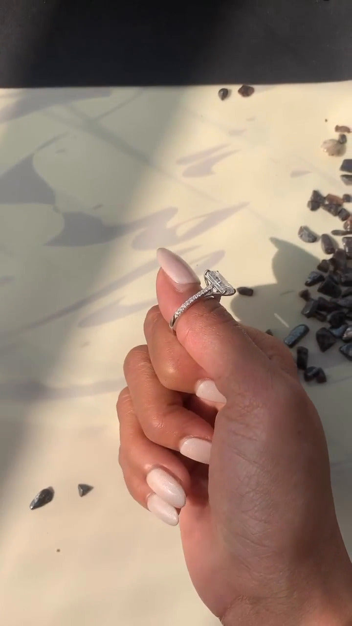 Clio Radiant Diamond Band Moissanite Engagement Ring