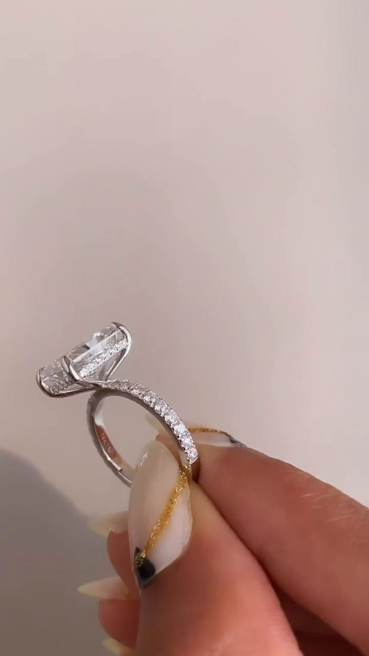 Siobhan Radiant Hidden Halo Moissanite Engagement Ring