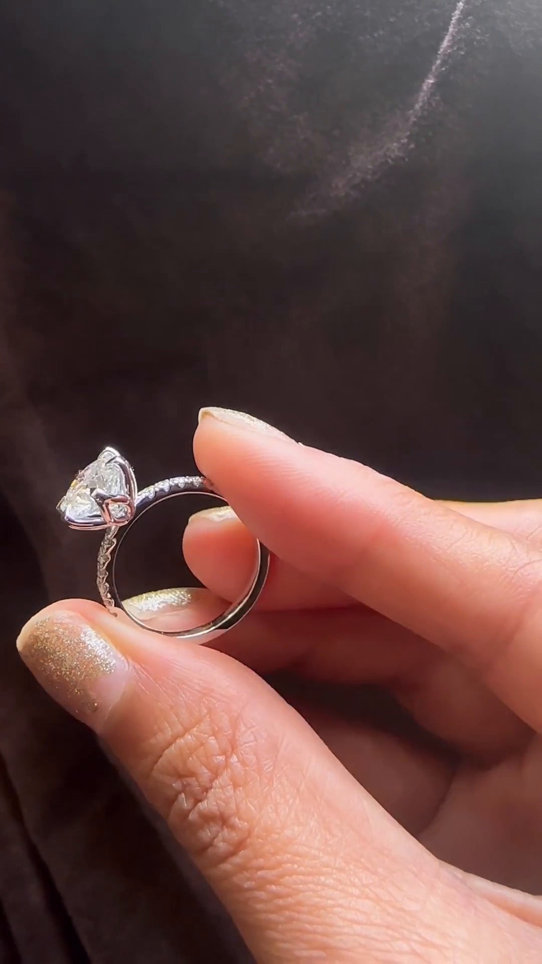 Esperanza Round Diamond Band Moissanite Engagement Ring