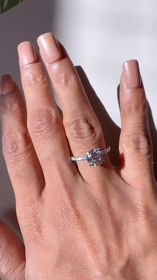 Evora Emerald Solitaire Moissanite Engagement Ring