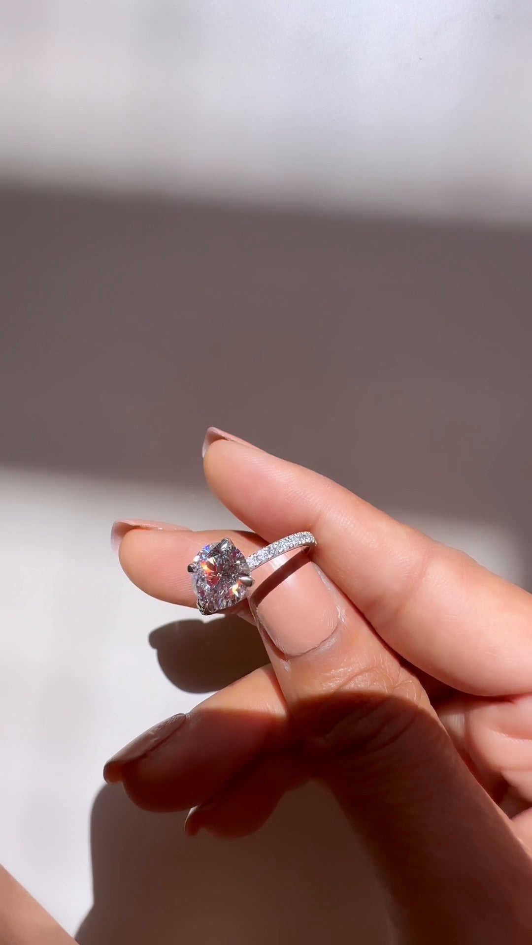 Evora Emerald Solitaire Moissanite Engagement Ring