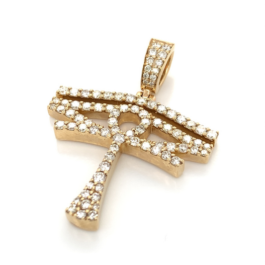 2.01 CT Moissanite Iced Out Eye of Horus Pendant