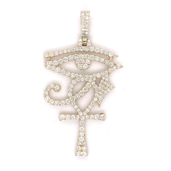 2.00 CT Moissanite Iced Out Eye of Horus Cross Pendant