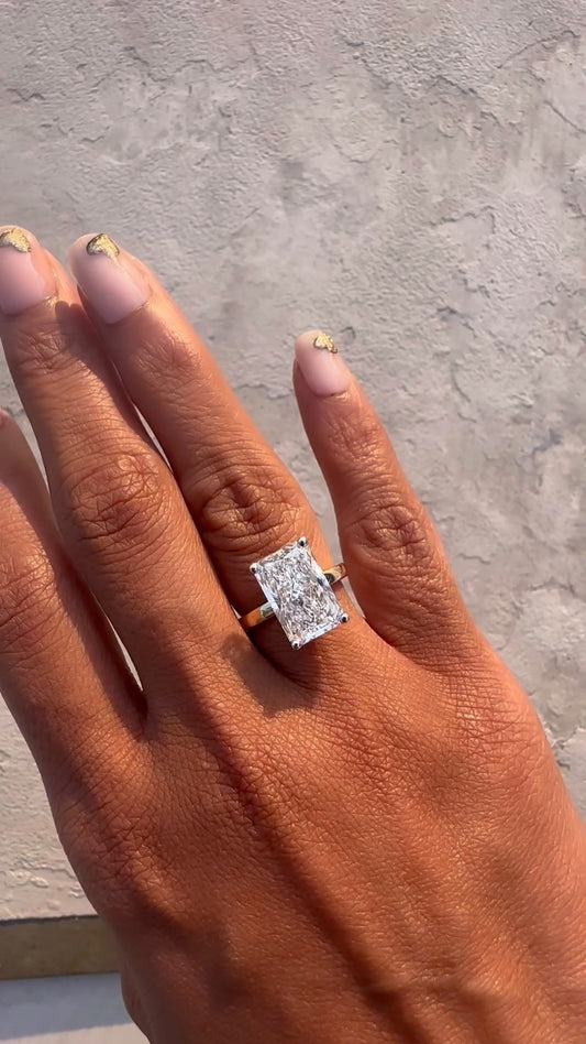 Fabian Radiant Two Tone Solitaire Moissanite Engagement Ring