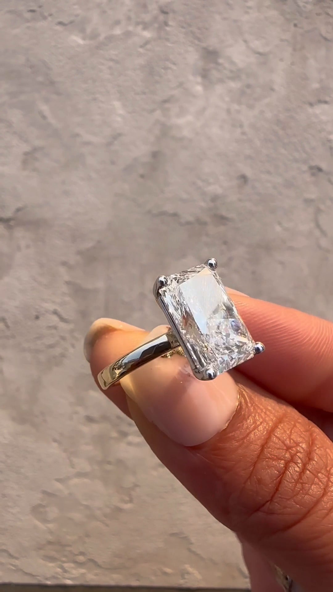 Fabian Radiant Two Tone Solitaire Moissanite Engagement Ring