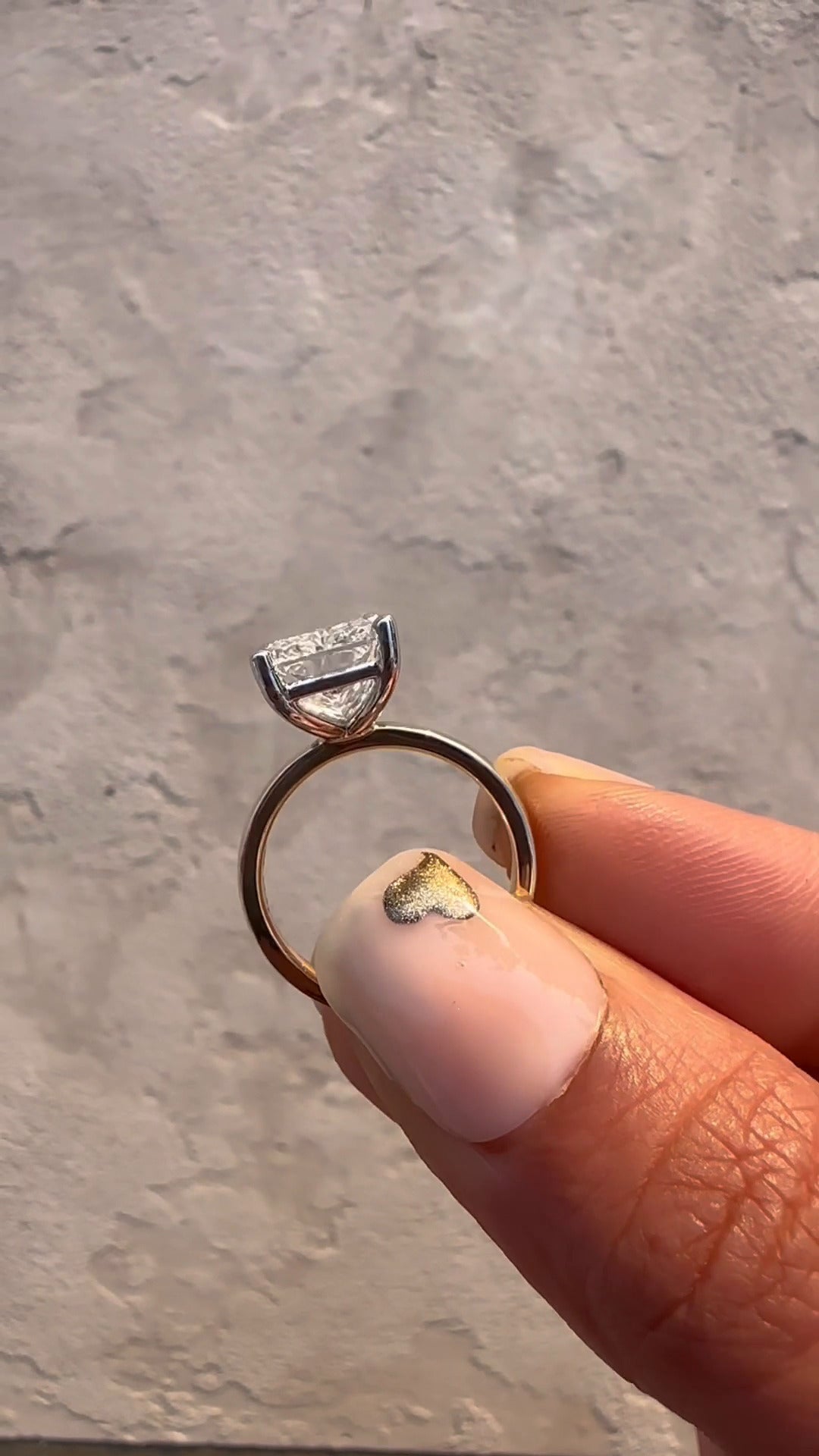 Fabian Radiant Two Tone Solitaire Moissanite Engagement Ring