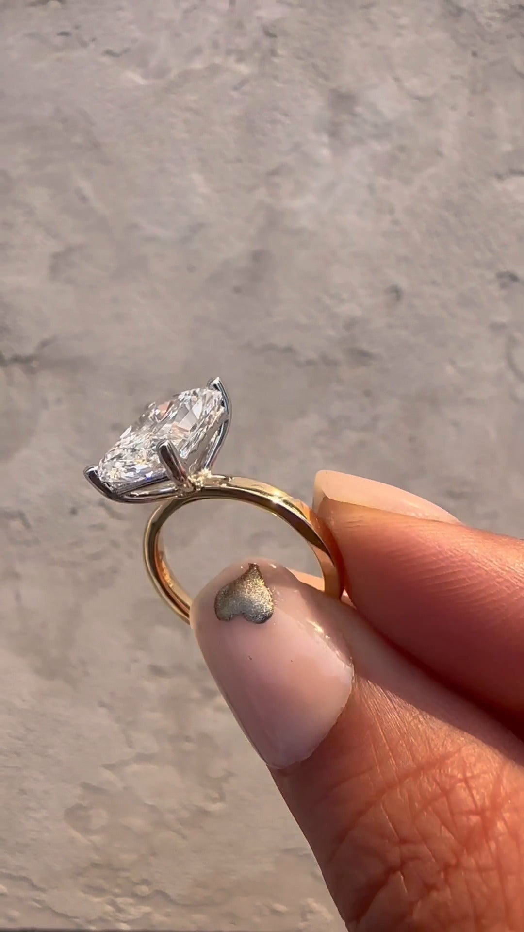 Fabian Radiant Two Tone Solitaire Moissanite Engagement Ring