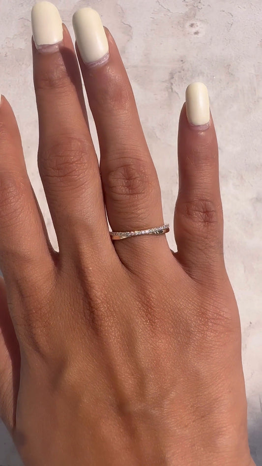 Glimmer Contour Shaped Micro Wedding Ring