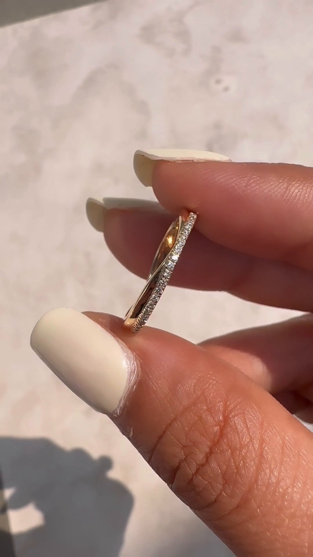 Glimmer Contour Shaped Micro Wedding Ring