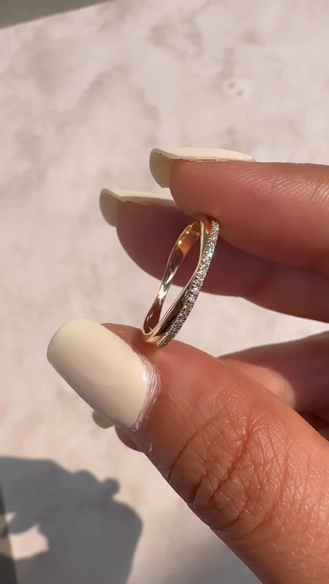 Glimmer Contour Shaped Micro Wedding Ring