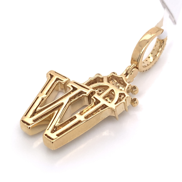 1.30 CT Moissanite Iced Out Letter "W" King Crown Pendant