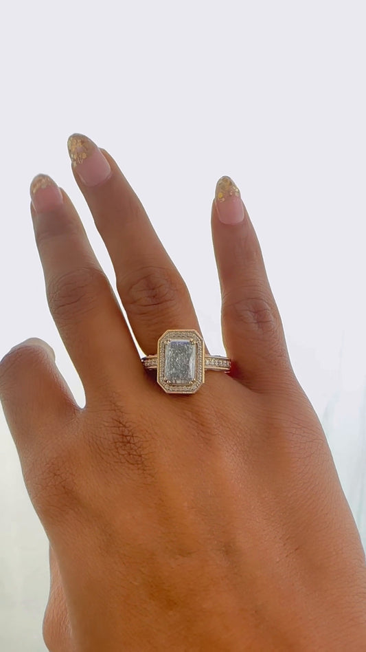Haven Radiant Halo Moissanite Engagement Ring