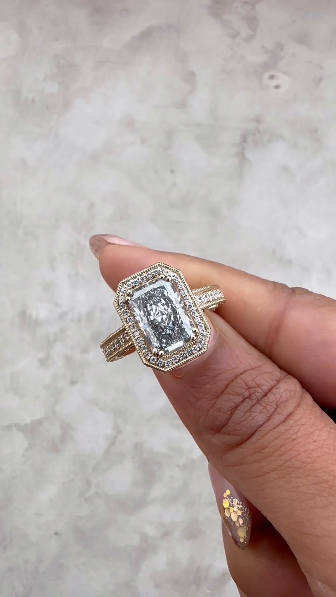 Haven Radiant Halo Moissanite Engagement Ring
