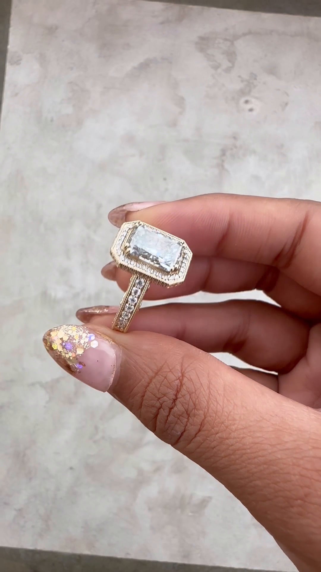 Haven Radiant Halo Moissanite Engagement Ring