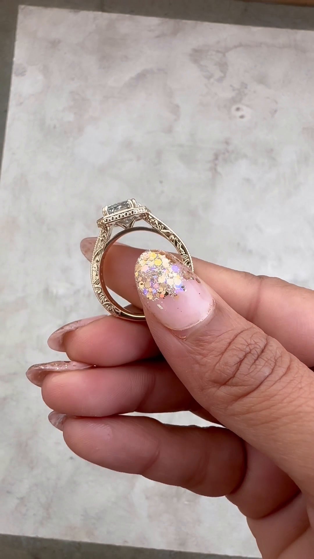 Haven Radiant Halo Moissanite Engagement Ring