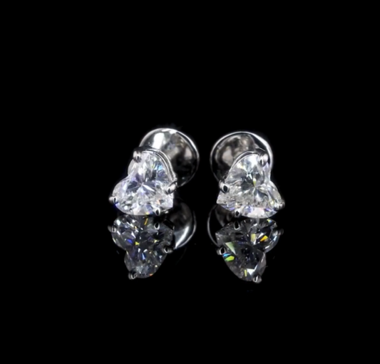 Heart Moissanite Earrings