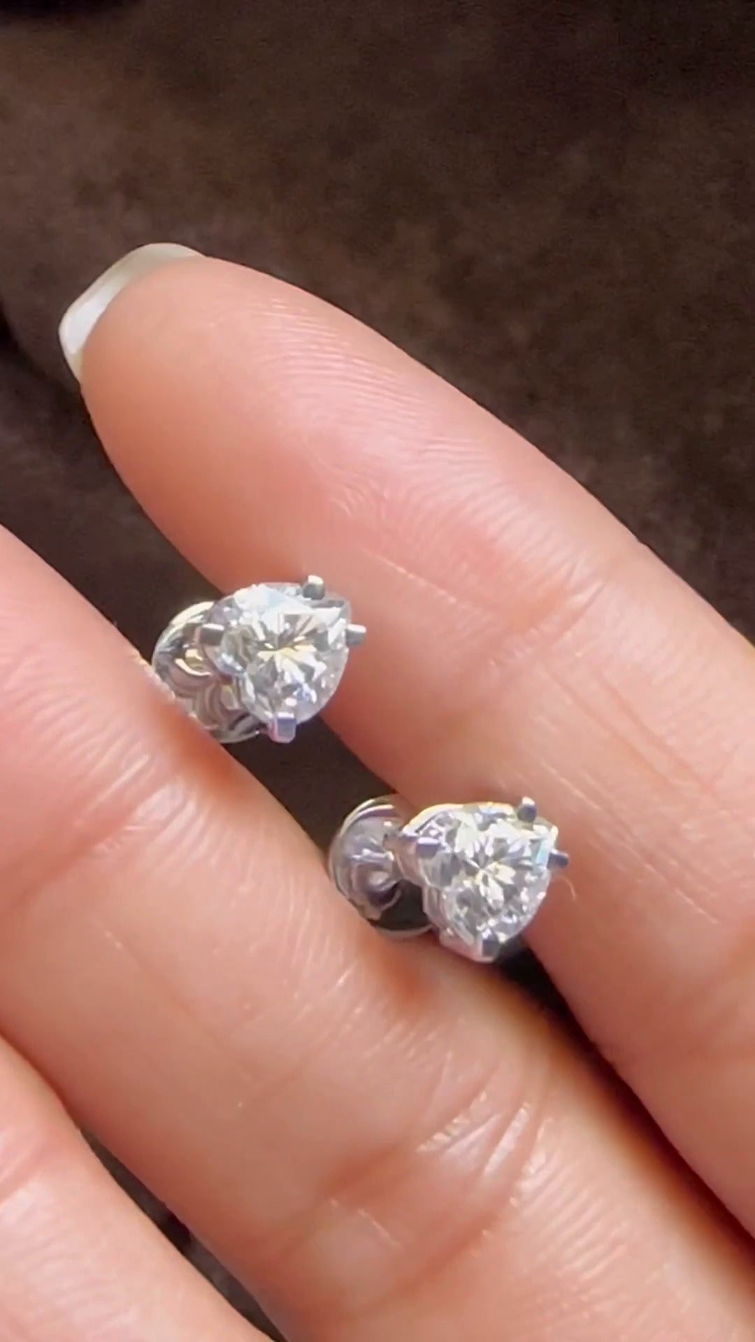 Heart Moissanite Stud Earrings