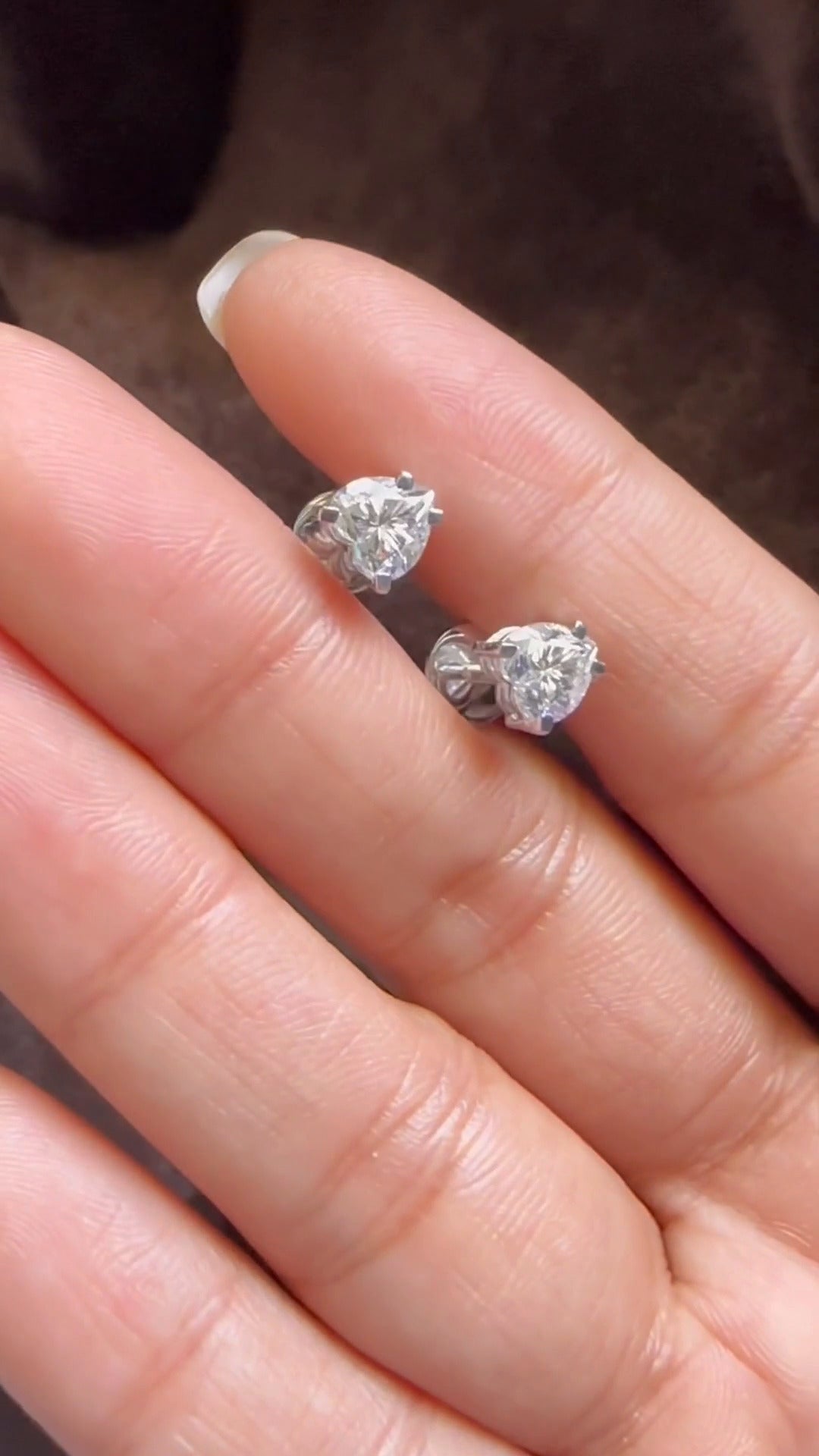 Heart Moissanite Stud Earrings
