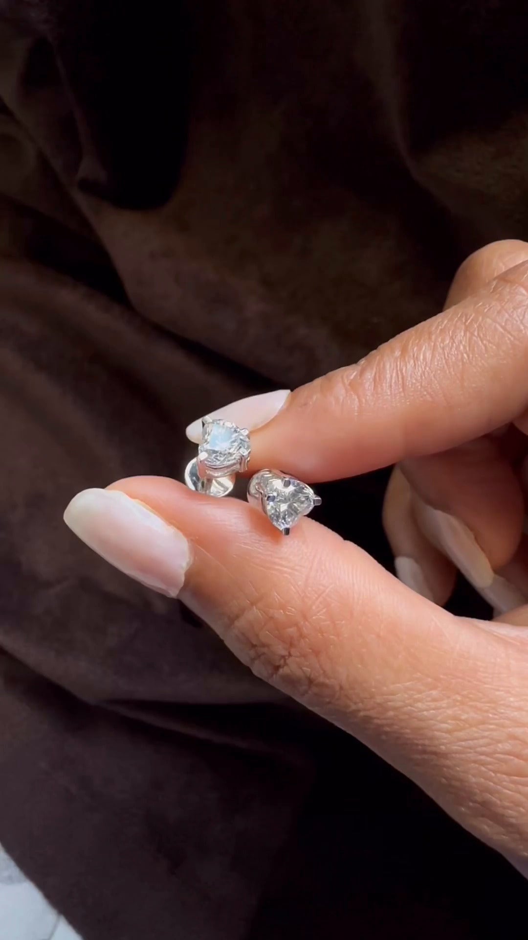 Heart Moissanite Stud Earrings