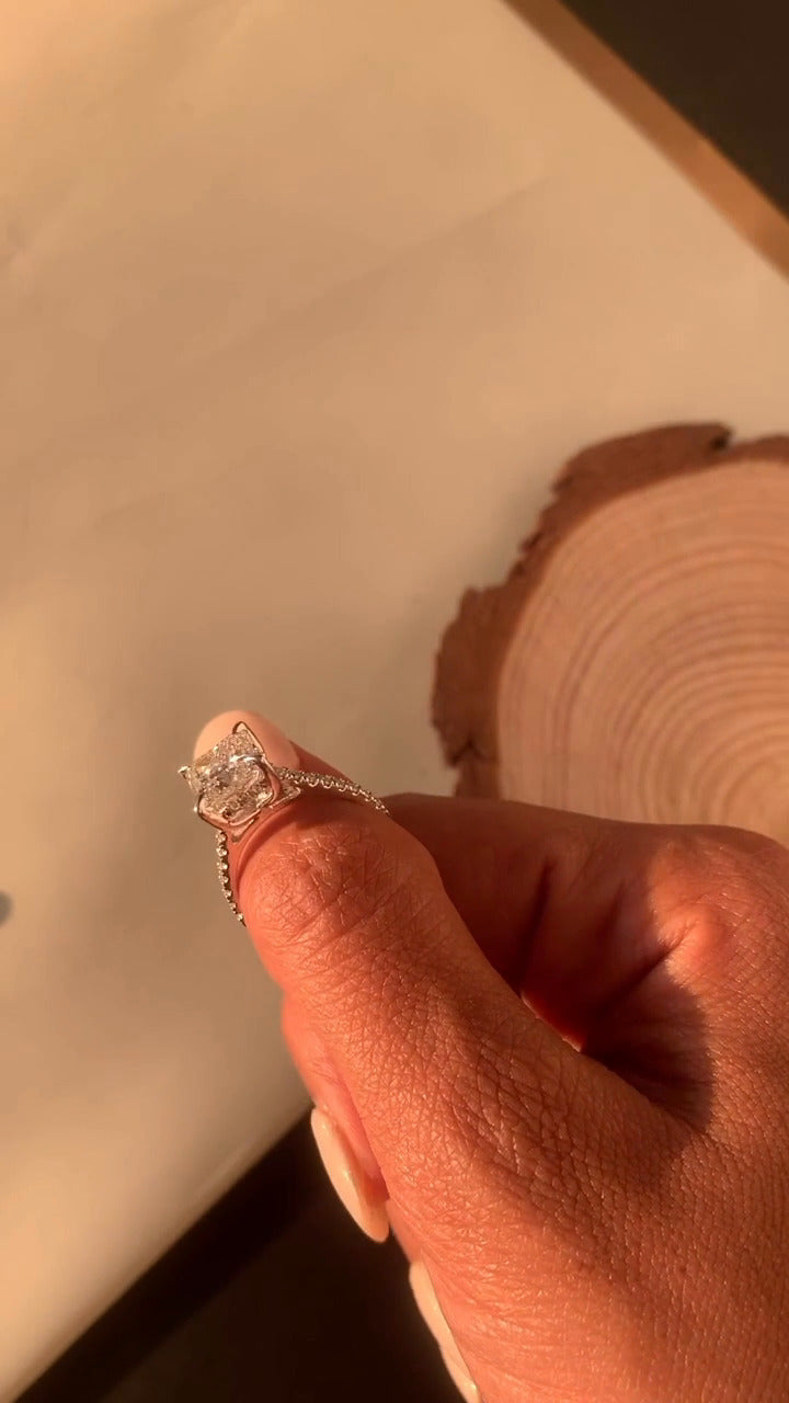 Zanna Princess Hidden Halo Moissanite Engagement Ring