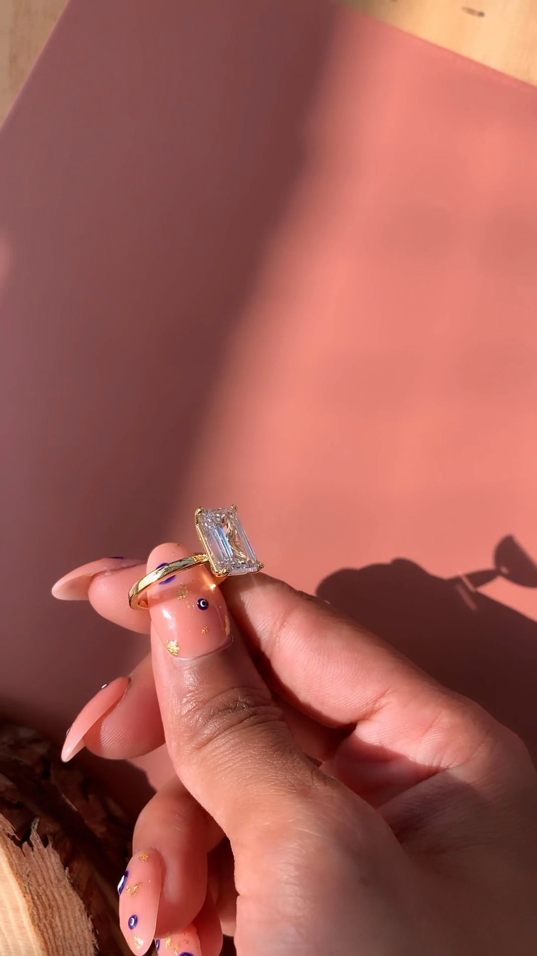Idalia Emerald Solitaire Moissanite Engagement Ring