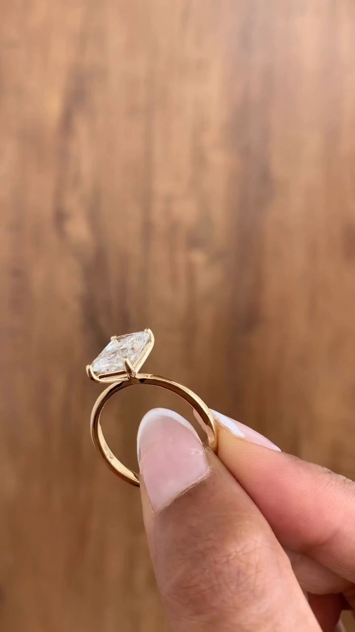 Idalia Radiant Solitaire Moissanite Engagement Ring