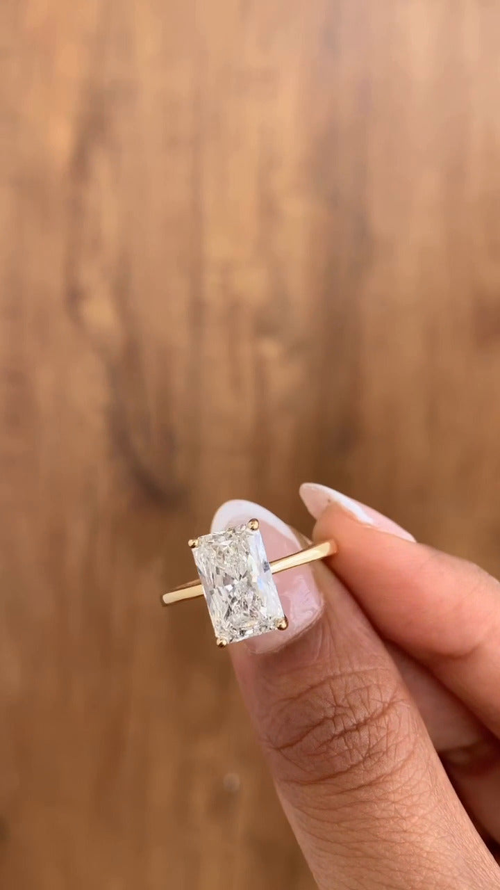 Idalia Radiant Solitaire Moissanite Engagement Ring