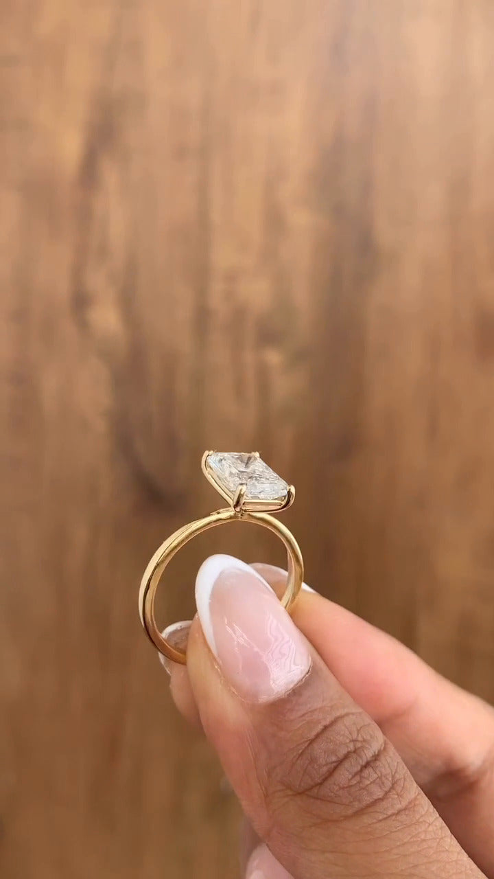 Idalia Radiant Solitaire Moissanite Engagement Ring