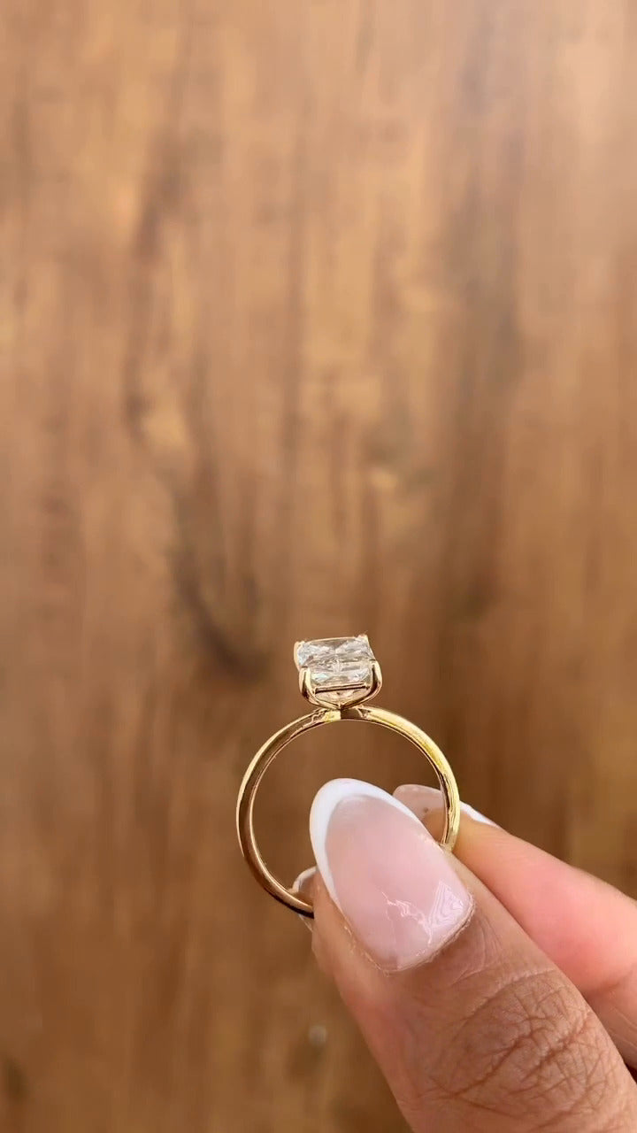 Idalia Radiant Solitaire Moissanite Engagement Ring