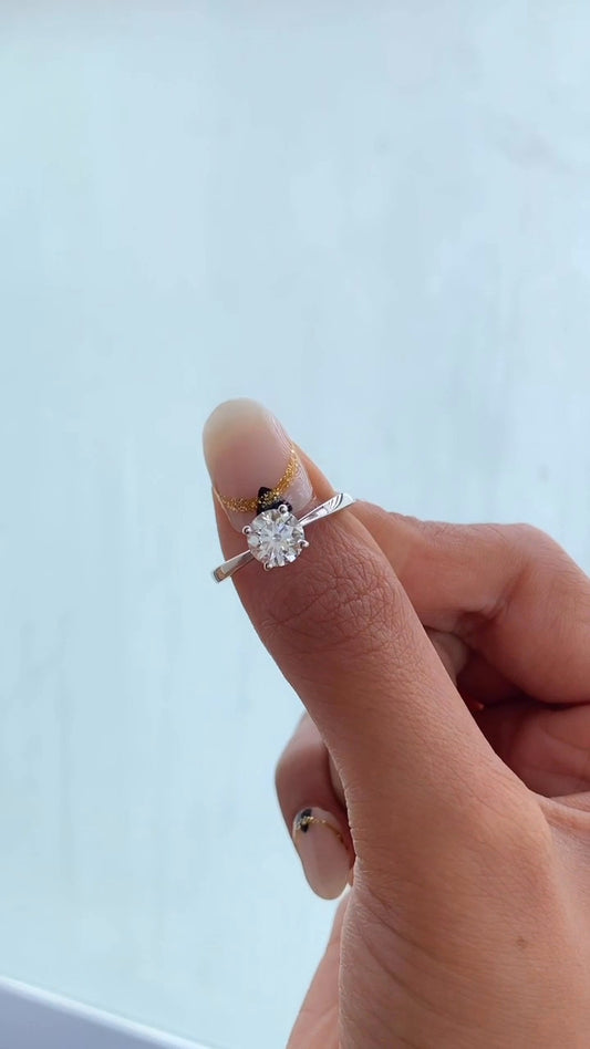Idalia Round Solitaire Moissanite Engagement Ring