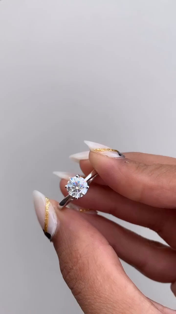 Idalia Round Solitaire Moissanite Engagement Ring