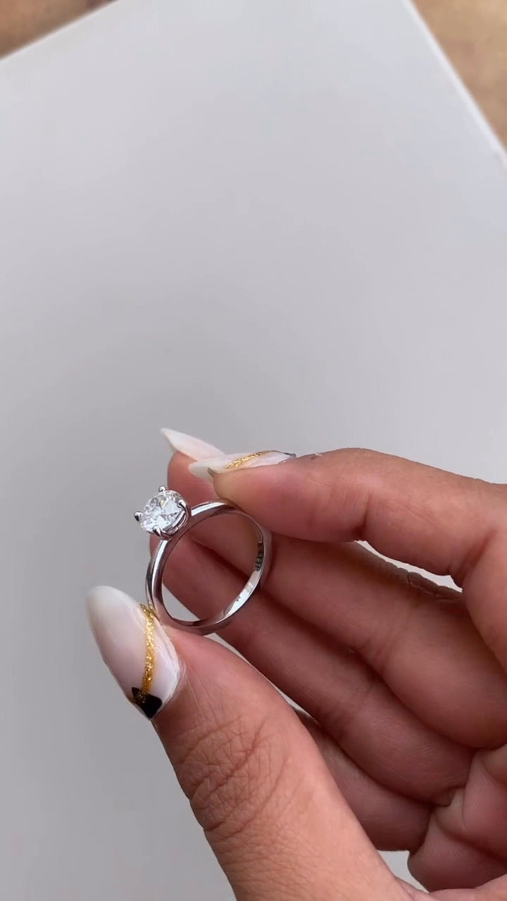 Idalia Round Solitaire Moissanite Engagement Ring