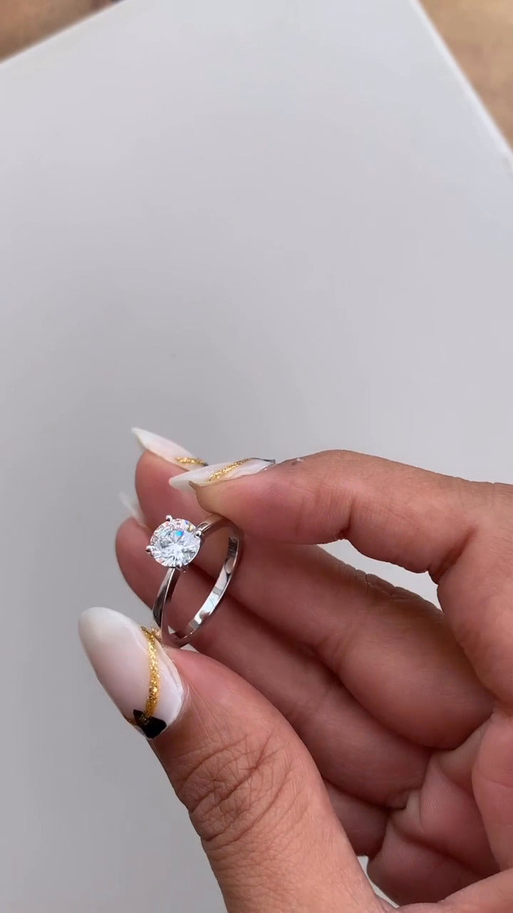 Idalia Round Solitaire Moissanite Engagement Ring