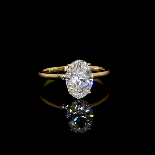 Idra Oval Hidden Halo Moissanite Engagement Ring