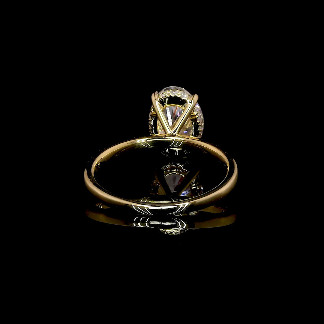 Idra Oval Hidden Halo Moissanite Engagement Ring