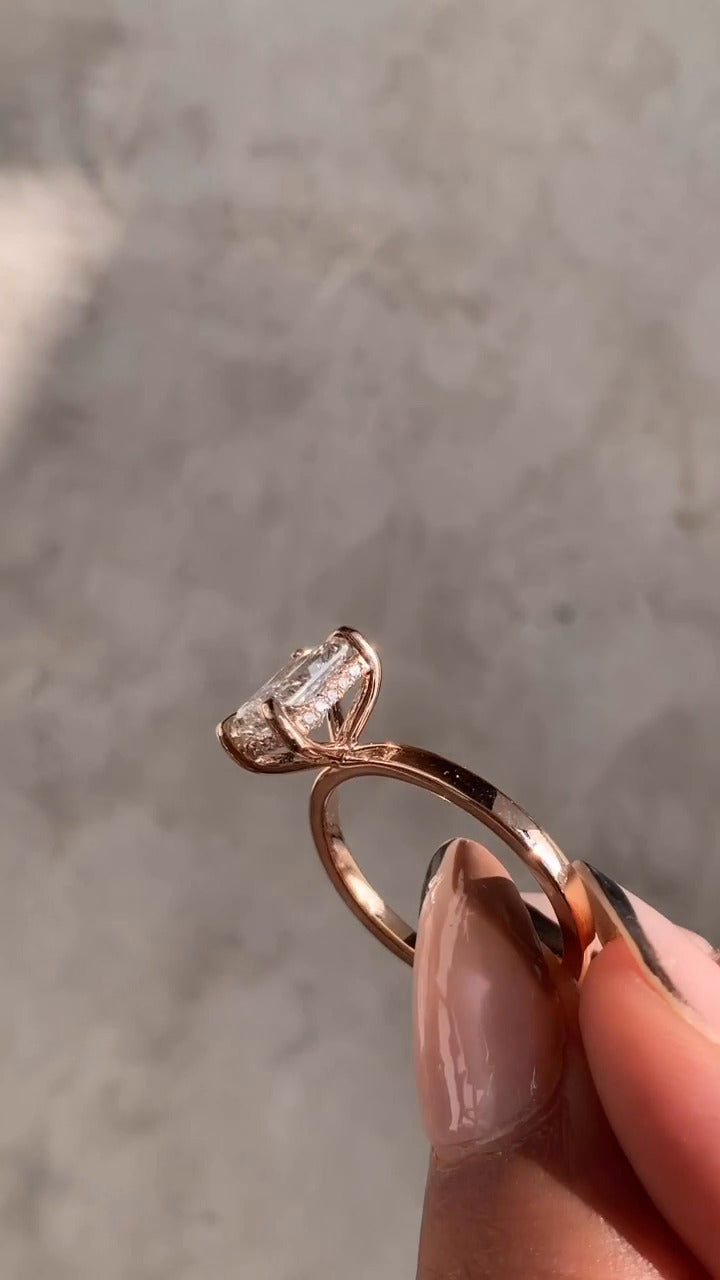 Idra Radiant Hidden Halo Moissanite Engagement Ring