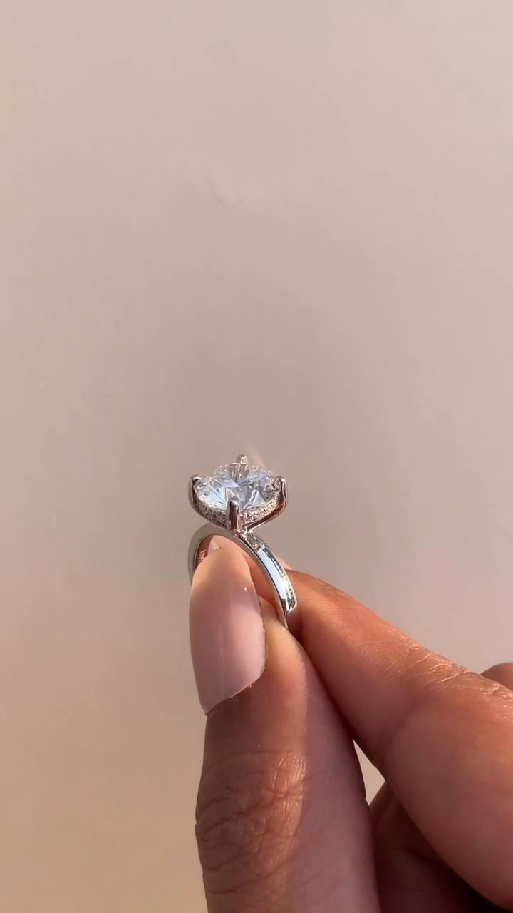 Idra Round Hidden Halo Moissanite Engagement Ring