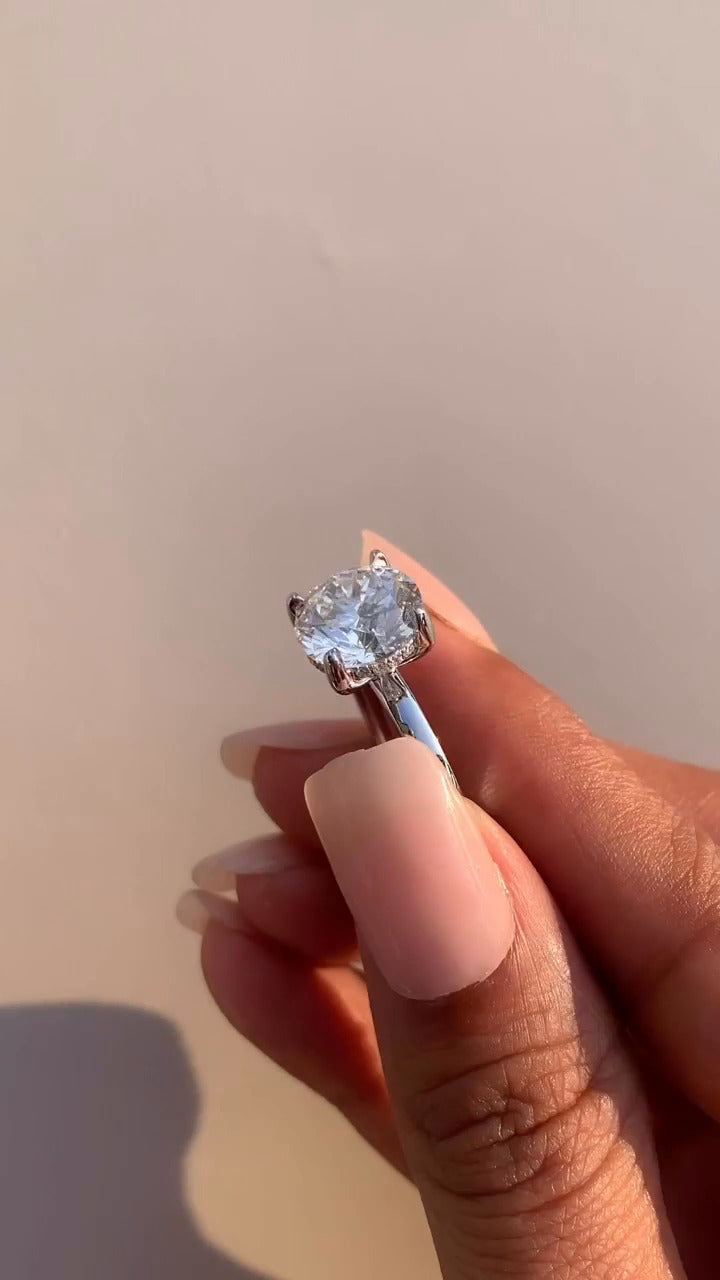 Idra Round Hidden Halo Moissanite Engagement Ring