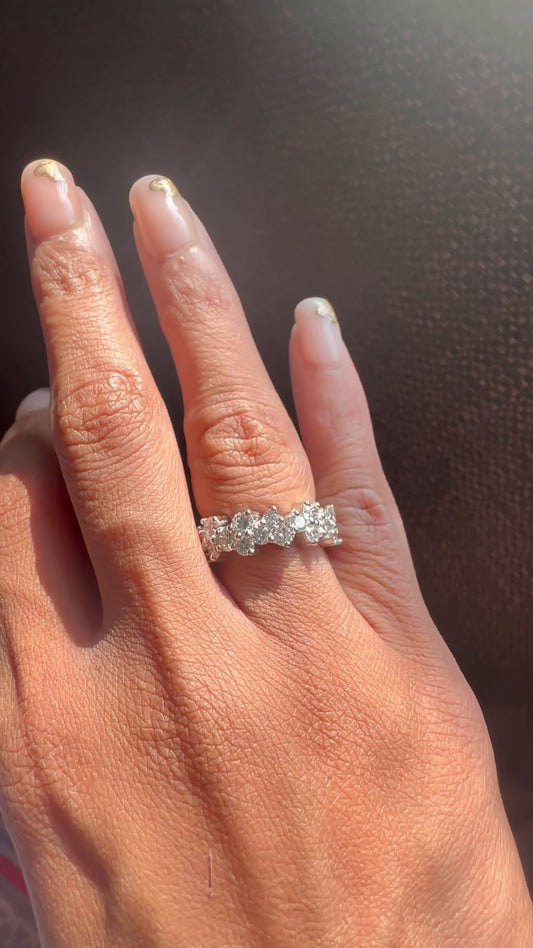 Indigol Round Moissanite Eternity Band