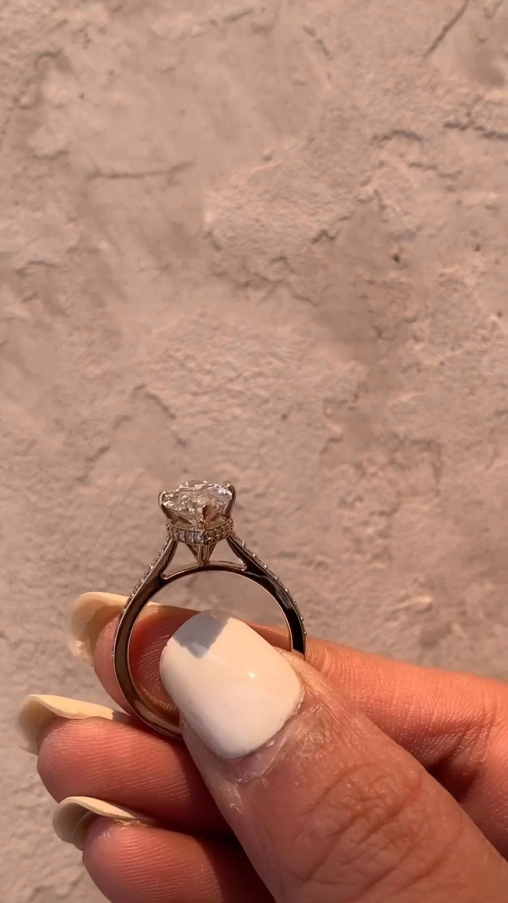 Inez Marquise Hidden Halo Moissanite Engagement Ring