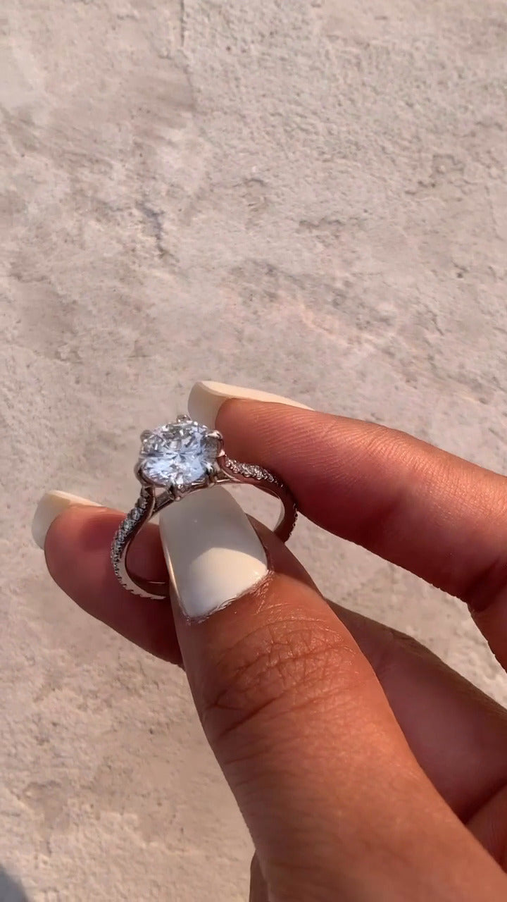 Jael Round Moissanite Engagement Ring