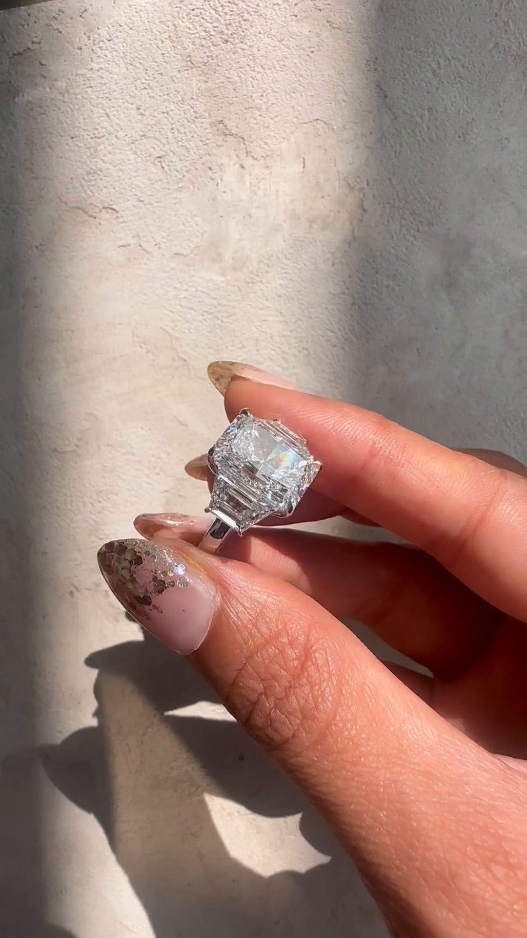 Jara Oval Three Stone Moissanite Engagement Ring