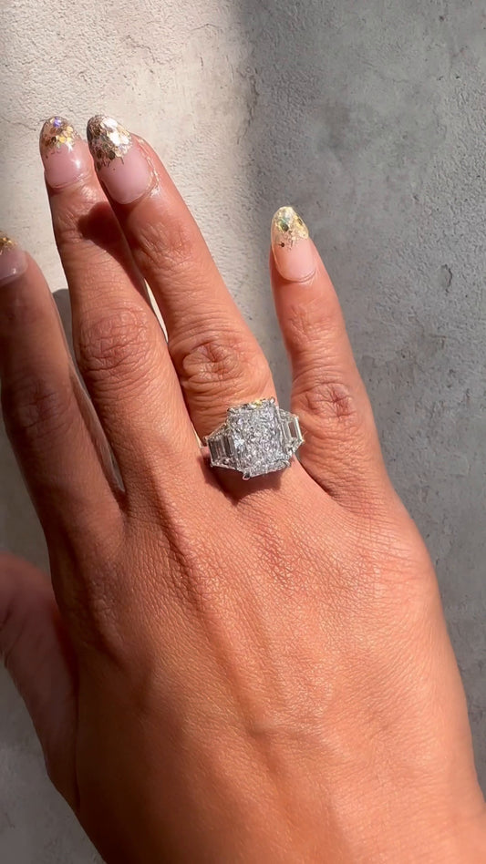 Jara Oval Three Stone Moissanite Engagement Ring